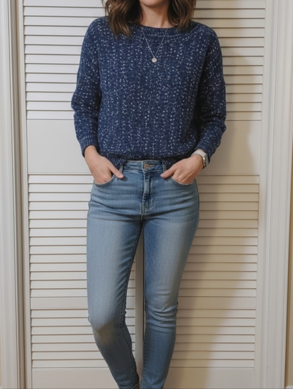 ⚡️GAP Navy Speckled Knit Pullover